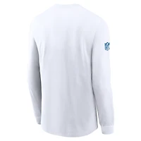 T-shirt Nike à manches longues pour hommes, blanc, Indianapolis Colts Sideline Performance