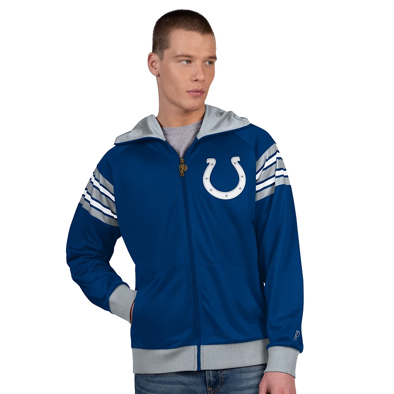 Men's Pro Player Royal/White Indianapolis Colts Helmet Full-Zip Hooded Track Jacket