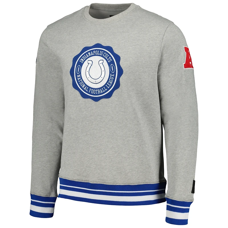 Sweat à capuche Pro Standard Indianapolis Colts Crest Emblem gris chiné pour homme