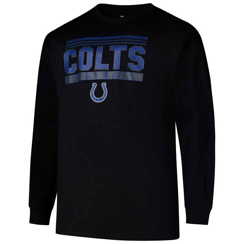 T-shirt à manches longues pour homme, profil noir, Indianapolis Colts, Big & Tall Pop