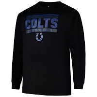 T-shirt à manches longues pour homme, profil noir, Indianapolis Colts, Big & Tall Pop