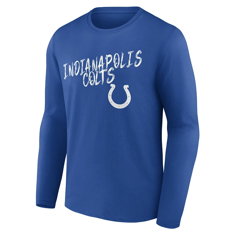 Men's Royal Indianapolis Colts Hustle Personalized Name & Number Long Sleeve T-Shirt