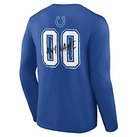Men's Royal Indianapolis Colts Hustle Personalized Name & Number Long Sleeve T-Shirt