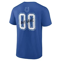 T-shirt personnalisé pour homme Royal Indianapolis Colts Hustle avec nom et numéro