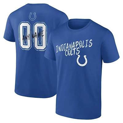 Men's Royal Indianapolis Colts Hustle Personalized Name & Number T-Shirt
