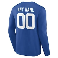 T-shirt à manches longues authentique pour homme des Colts d'Indianapolis, personnalisé avec nom et numéro.