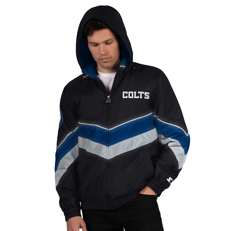Veste zippée intégrale pour homme Starter Black/Royal Indianapolis Colts Thursday Night Gridiron