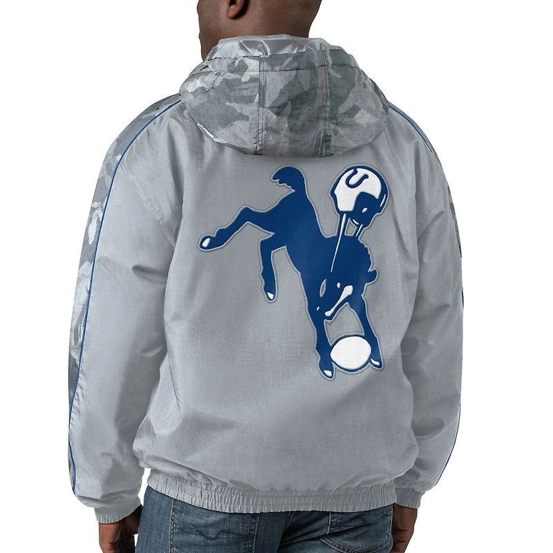 Men's Starter Gray Indianapolis Colts Thursday Night Gridiron Throwback Full-Zip Jacket