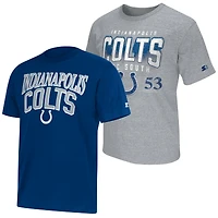 Men's Starter  Royal/Gray Indianapolis Colts Two-Pack Logo T-Shirt Set