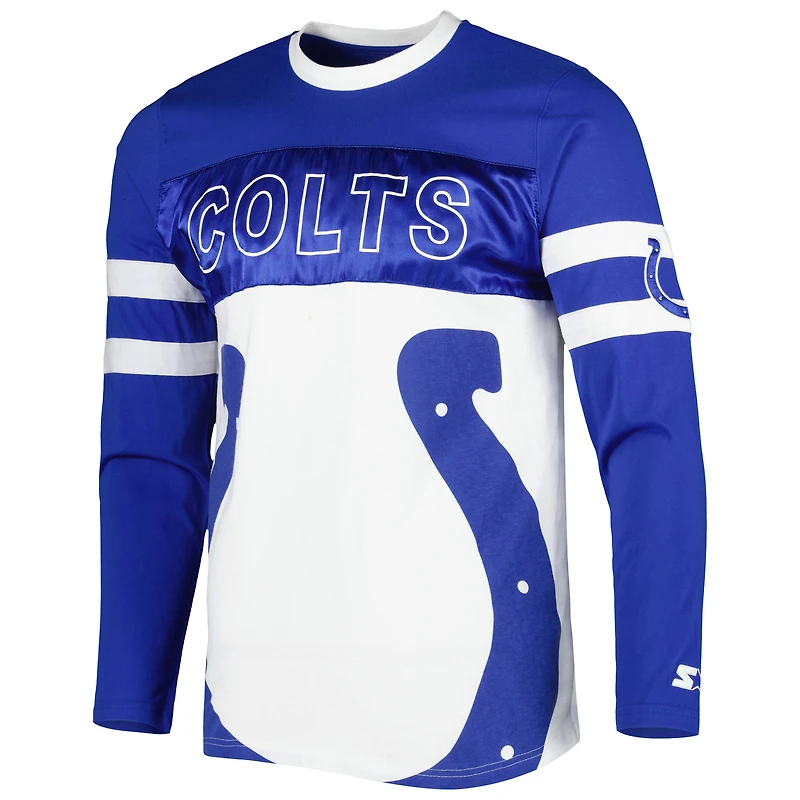T-shirt à manches longues Starter Royal/White des Colts d'Indianapolis pour homme