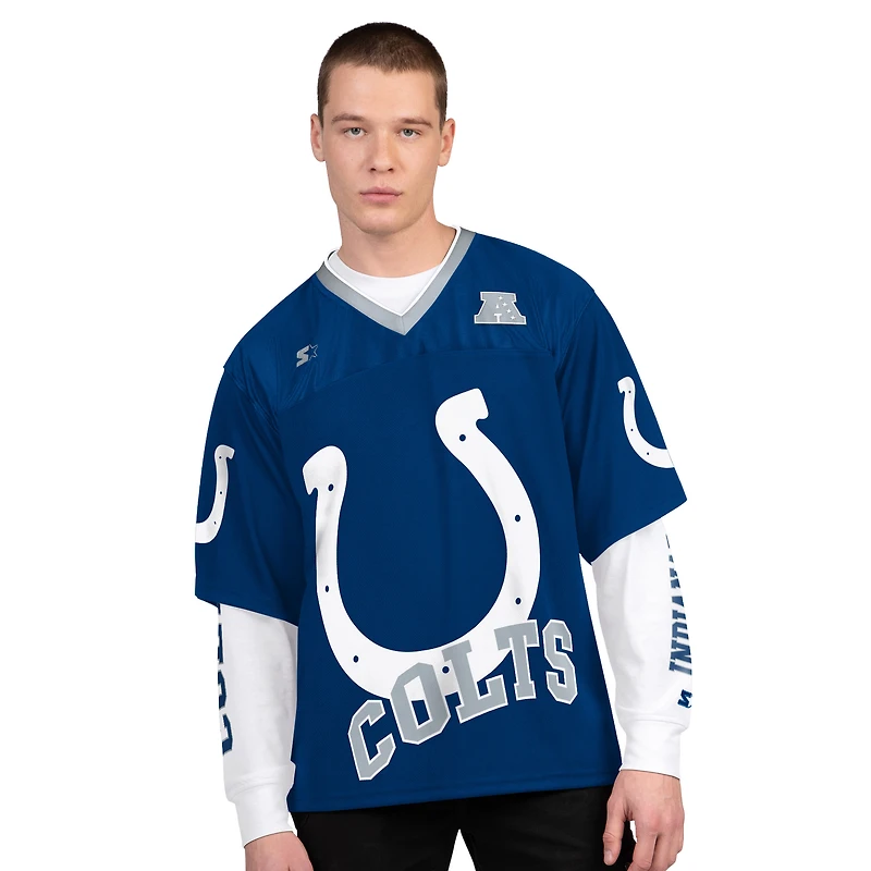 Pack de t-shirts à manches courtes et longues Starter Royal/Blanc Indianapolis Colts pour homme