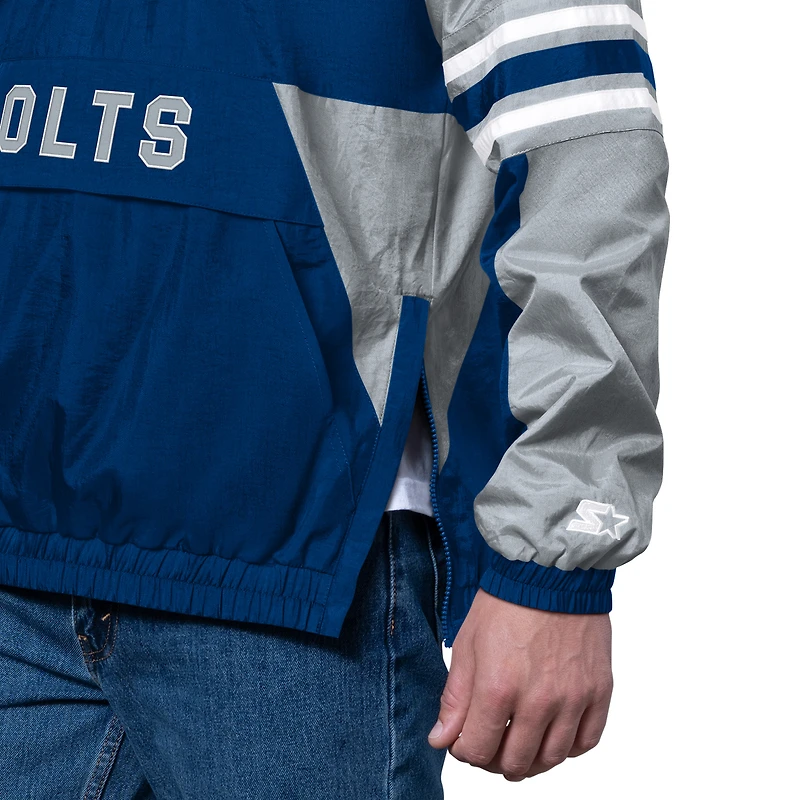 Men's Starter Royal Indianapolis Colts Prospect Half-Zip Pullover