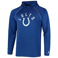 T-shirt à capuche manches longues raglan Starter Royal Indianapolis Colts pour homme