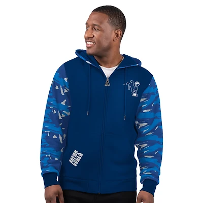 Sweat à capuche zippé avec logo vintage Starter Royal Indianapolis Colts Thursday Night Gridiron pour homme