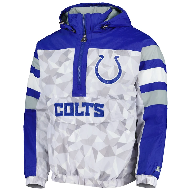 Veste à capuche demi-glissière pour homme, blanc/royal Indianapolis Colts, jeudi soir