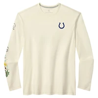 T-shirt à manches longues Tommy Bahama Cream Oasis Endzone Lux pour homme, Indianapolis Colts