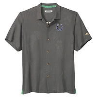 Chemise boutonnée ISLANDZONE grise Tommy Bahama pour homme, motif Prise du jour des Indianapolis Colts
