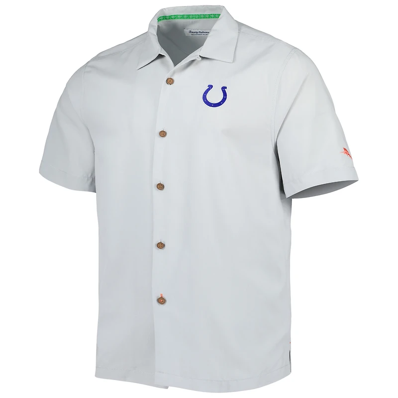 Chemise boutonnée pour homme Tommy Bahama Indianapolis Colts Coconut Point Frondly Fan Camp IslandZone