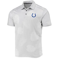 Men's Tommy Bahama Gray Indianapolis Colts Palm Coast Delray Frond Allover IslandZone Polo