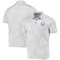 Men's Tommy Bahama Gray Indianapolis Colts Palm Coast Delray Frond Allover IslandZone Polo