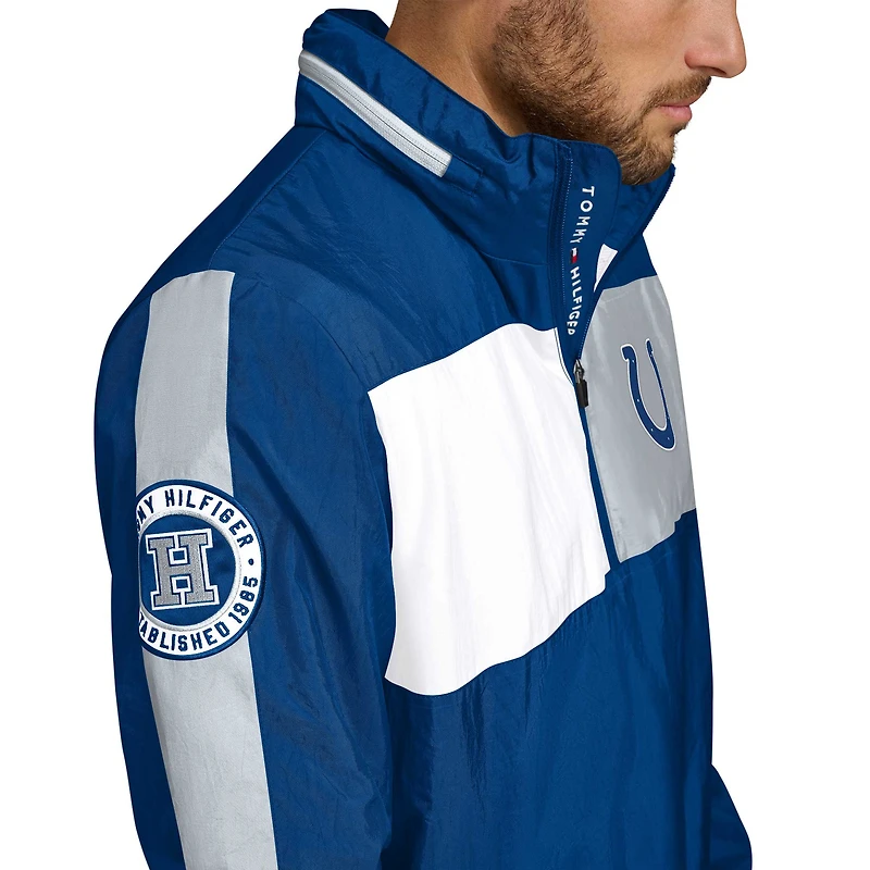 Men's Tommy Hilfiger Royal Indianapolis Colts Gael Lightweight Half-Zip Pullover Hoodie Jacket