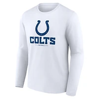 Men's  White Indianapolis Colts Team Lockup Long Sleeve T-Shirt