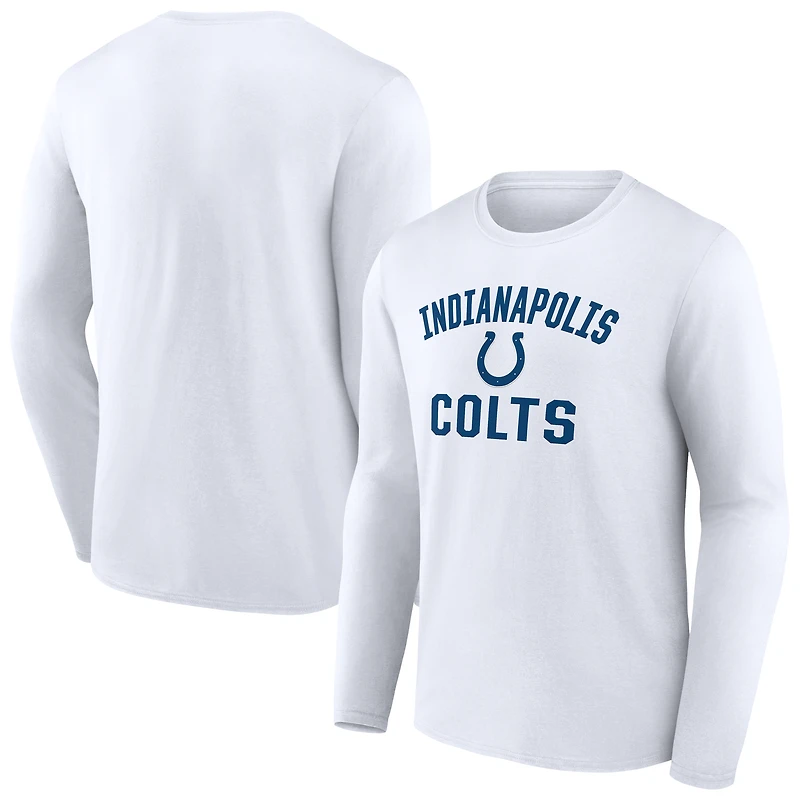 Men's White Indianapolis Colts Victory Arch Long Sleeve T-Shirt