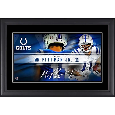 Collage de plaques signalétiques encadrées de Michael Pittman Jr. Indianapolis Colts, fac-similé de signature, 10" x 18"