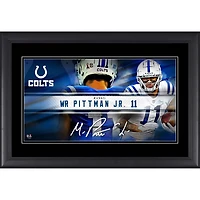 Collage de plaques signalétiques encadrées de Michael Pittman Jr. Indianapolis Colts, fac-similé de signature, 10" x 18"