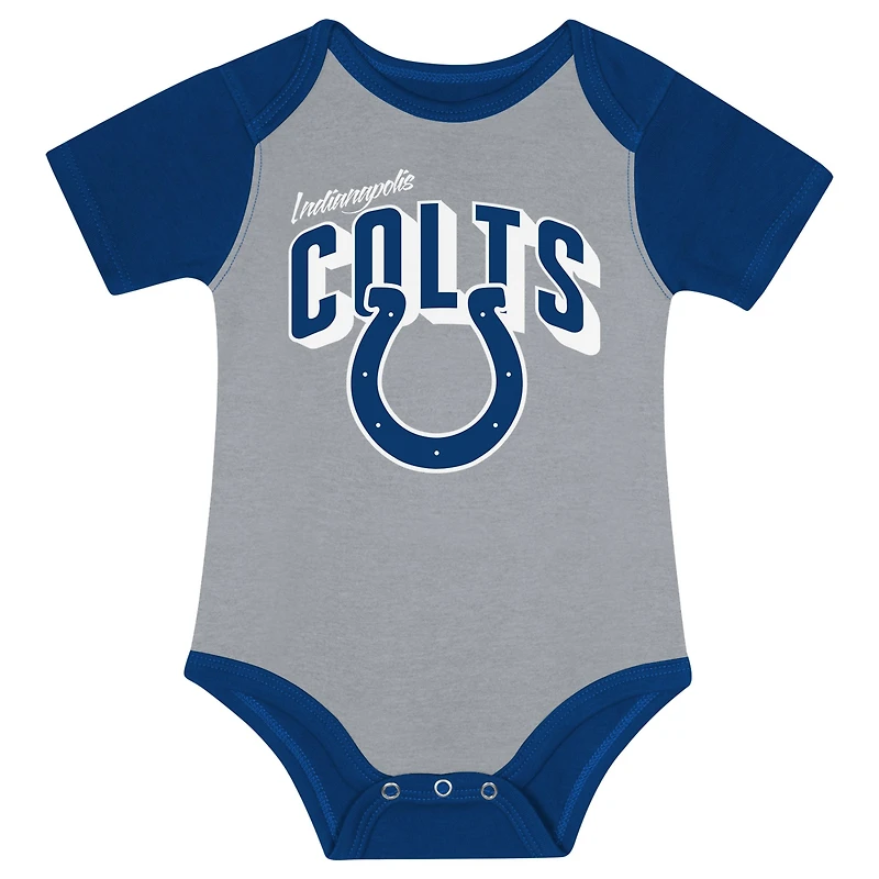Newborn & Infant Indianapolis Colts Dynamic Duo Bodysuit, Bib Knit Hat Set