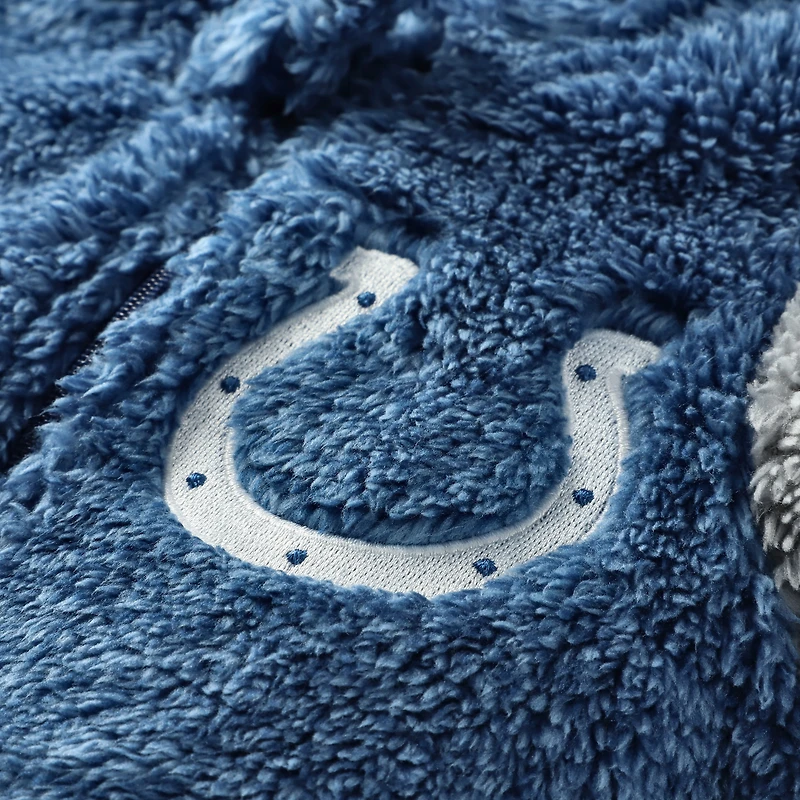 Grenouillère polaire à fermeture éclair pour nouveau-né et nourrisson, motif Royal Indianapolis Colts Stay Napping