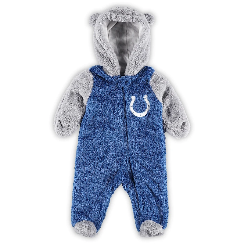 Dormeuse à fermeture éclair complète en polaire pour nouveau-né et nourrisson des Indianapolis Colts Game Nap Teddy Bunting
