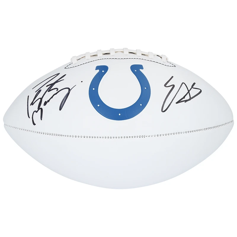 Peyton Manning & Edgerrin James Indianapolis Colts Autographed Franklin White Panel Football  