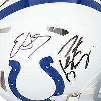 Casque Riddell Speed ​​authentique dédicacé par Peyton Manning et Edgerrin James des Indianapolis Colts