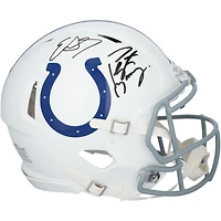 Casque Riddell Speed ​​authentique dédicacé par Peyton Manning et Edgerrin James des Indianapolis Colts