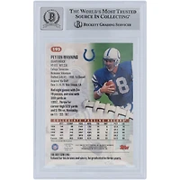 Peyton Manning Indianapolis Colts autographié 1998 Topps Stadium Club 1998 NFL Draft Pick #195 Beckett Fanatics a été témoin d'une carte recrue authentifiée 10