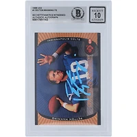 Peyton Manning Indianapolis Colts Autographié 1998 Upper Deck UD3 Future Shock Light Blue Ink #FS1 Beckett Fanatics Witnessed Authenticated 10 Rookie Card