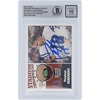 Carte rétro autographiée de 2001 Topps Finest Stadium #FS-PM de Peyton Manning, Indianapolis Colts, carte authentique de 10 ans, vue par les fans de Beckett