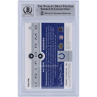 Carte 9/10 authentifiée signée par Peyton Manning des Indianapolis Colts, uniforme Upper Deck 2002, numéro UDU-PM, vue par les fanatiques de Beckett