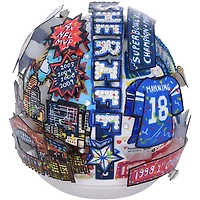 Peyton Manning Indianapolis Colts Autographed 2004-19 Throwback Riddell Speed Mini Helmet - Art by Charles Fazzino - RG1331314