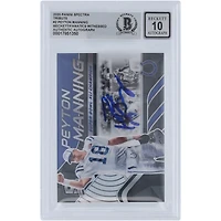 Carte hommage Panini Spectra 2020 autographiée par Peyton Manning des Indianapolis Colts, champion du Super Bowl XLI #T-PM2 #/99, Beckett Fanatics, témoin d'une carte authentifiée de 10 exemplaires