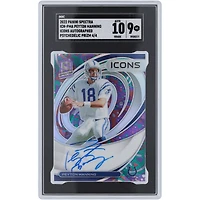 Carte Panini Spectra Psychedelic Prizm Icons 2022 autographiée par Peyton Manning Indianapolis Colts #ICN-PMA #4/4 SGC authentifiée 9/10