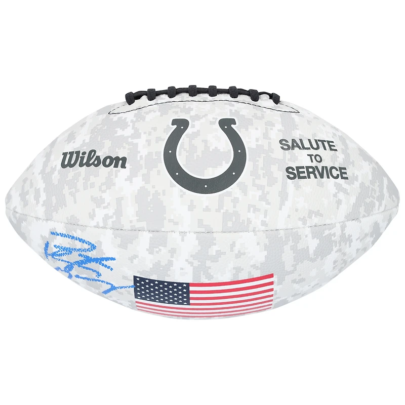 Peyton Manning Indianapolis Colts autographié 2024 Salute To Service Wilson Football