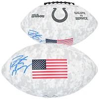 Peyton Manning Indianapolis Colts autographié 2024 Salute To Service Wilson Football