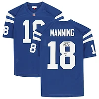 Maillot authentique bleu autographié Mitchell & Ness des Indianapolis Colts de Peyton Manning avec inscription « HOF 21 »