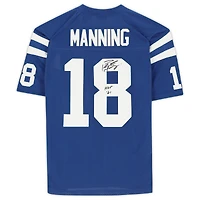 Peyton Manning Indianapolis Colts Autographed Blue Mitchell & Ness Authentic Jersey with "HOF 21" Inscription