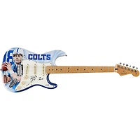 Guitare Fender Stratocaster autographiée par Peyton Manning (Indianapolis Colts) avec inscription « The Sheriff » - Illustration de David Arrigo - Édition limitée n° 1/1