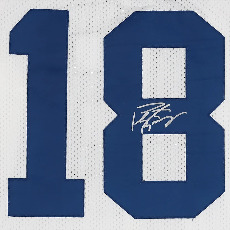 Maillot authentique blanc Mitchell & Ness 2006 Super Bowl Patch autographié par Peyton Manning (Indianapolis Colts)