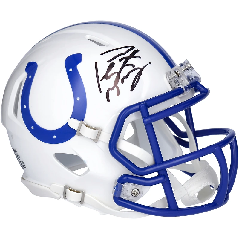 Casque Speed Mini dédicacé par Peyton Manning Indianapolis Colts avec logo rétro Riddell