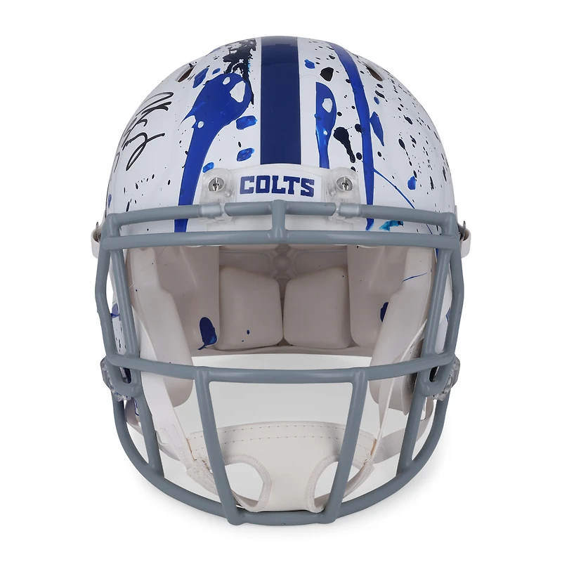 Casque Riddell Speed Authentic 2020 autographié par Peyton Manning (Indianapolis Colts) - Illustration de King Saladeen - Édition limitée n° 1/1 - WN55915753